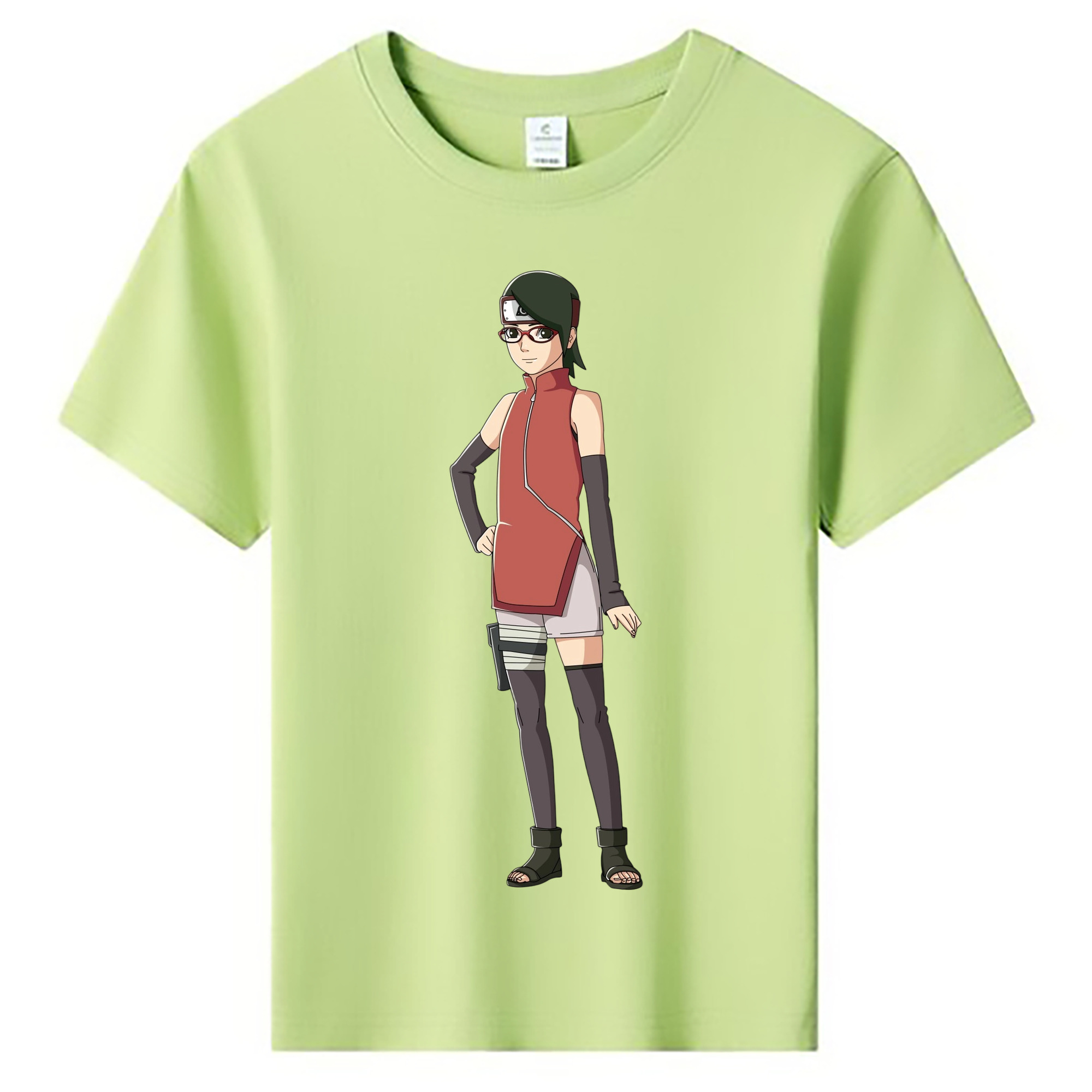 （画像用） NARUTO -ナルト- うちは サラダ Uchiha Sarada 綿100％キッズTシャツ（フロントプリント）
